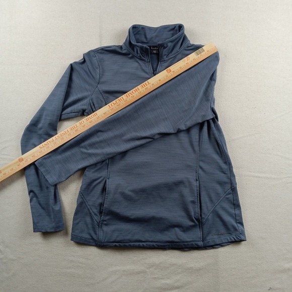 Eddie Bauer Womens Blue Gray Kangaroo Pocket QTR Zip Pullover - Large - Picture 12 of 16